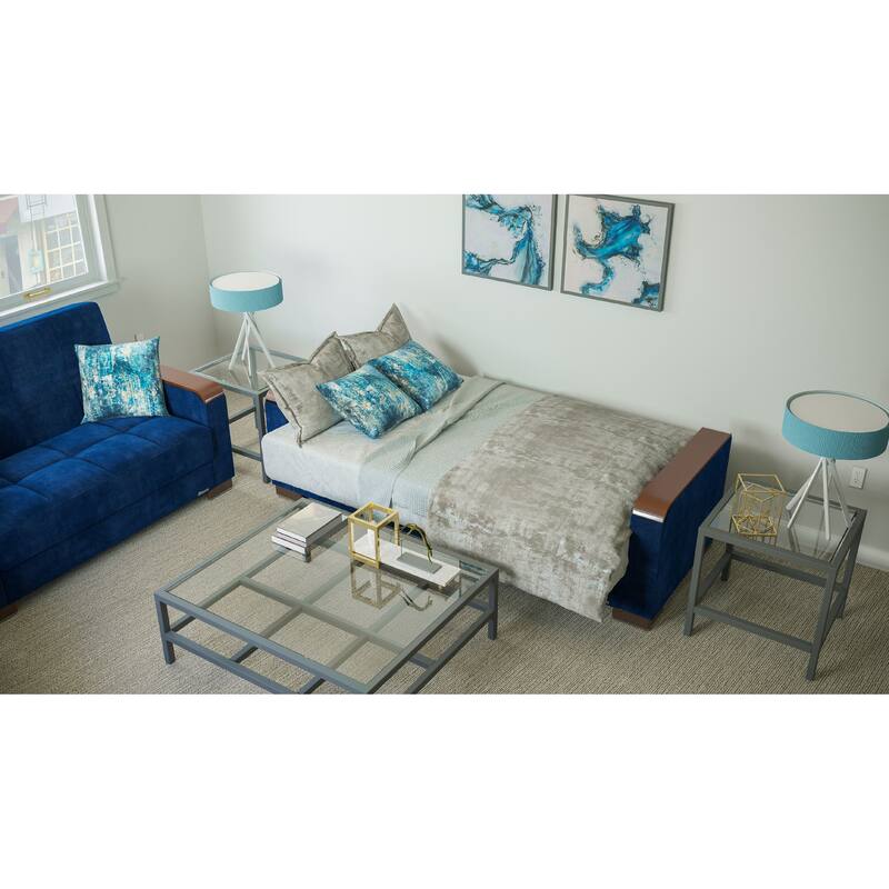 Collection Upholstered Convertible Loveseat With Storage