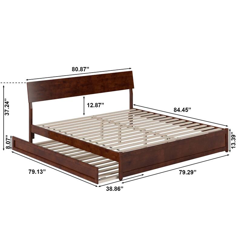 Norla Wood Platform Bed with Trundle