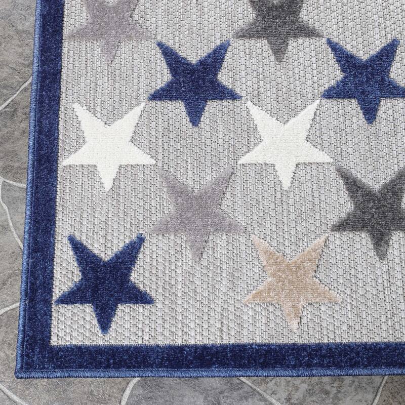Superior Whimsical Stars Modern Indoor Outdoor Area Rug