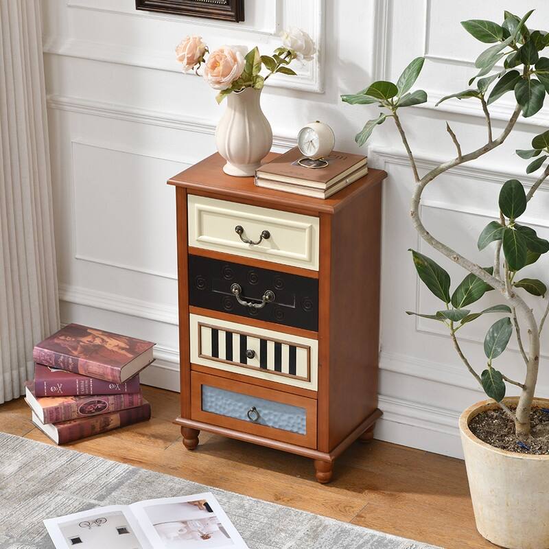 4-Drawer Hand-Carved Accent Chest