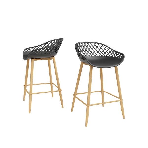 Weird Bar Stools, Shop Carson Carrington Varnas Low Back Counter Stools Set Of 2 2 Pack Overstock 28228217 Black Natural