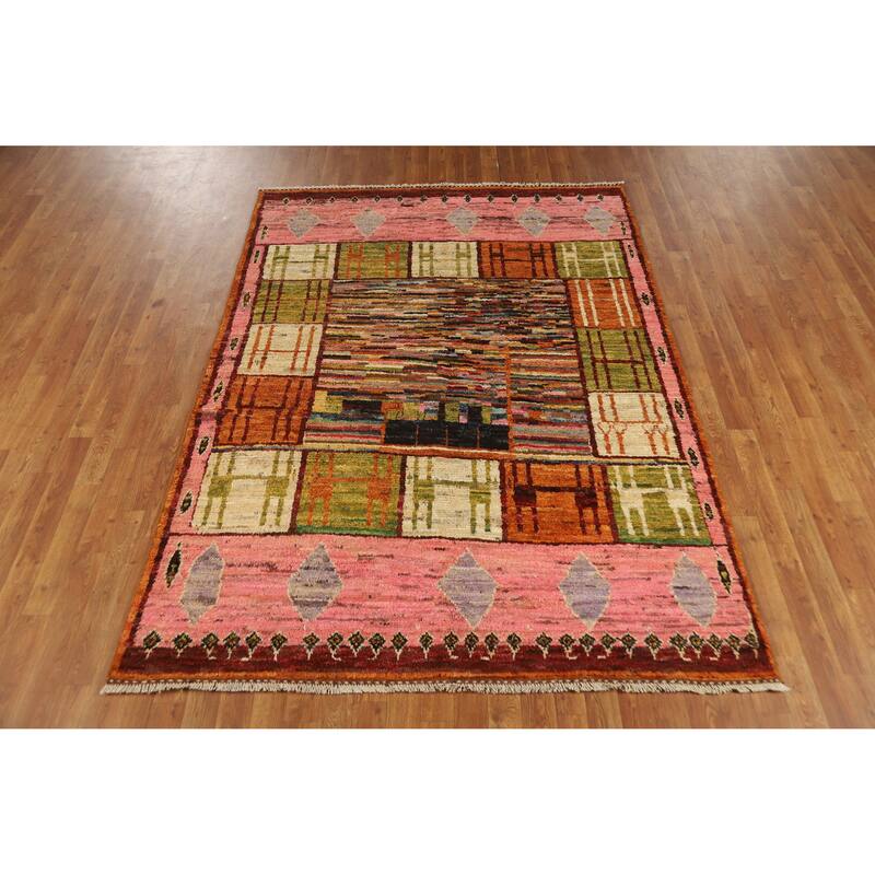 Moroccan Tribal Oriental Area Rug Handmade Bedroom Wool Carpet - 5'8" x 7'11"