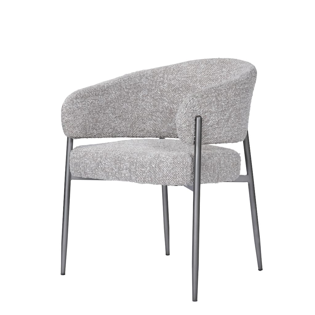 Modrest Thomas Modern Grey Fabric & Pewter Dining Chair