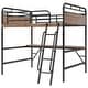 preview thumbnail 8 of 13, Full Size Metal Loft Bed with Desk, LED Light, and Charge Station