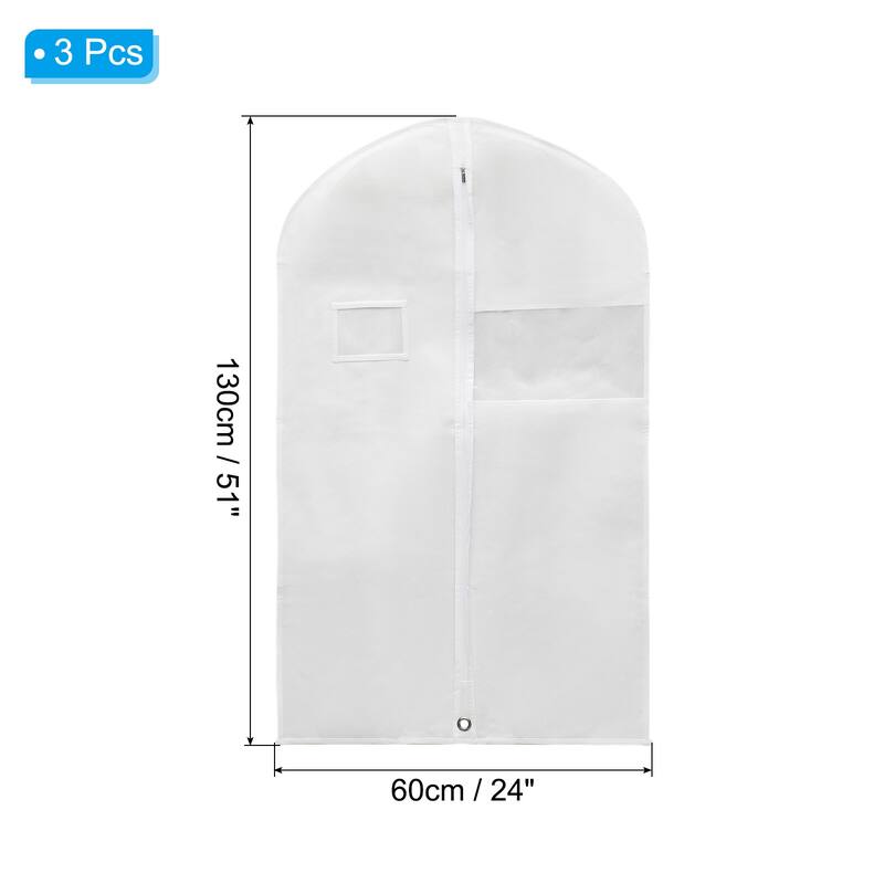 Garment Bag, 3pcs Breathable Suit Bag for Storage Hanging Clothes