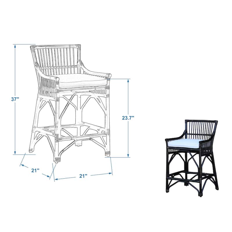 Rylan Rattan Counter Stool by East at Main