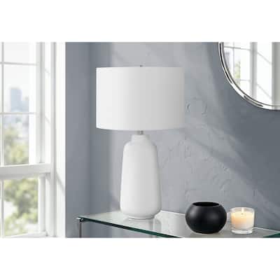 Lighting, 26"h, Table Lamp, Cream Ceramic, Ivory / Cream Shade, Modern