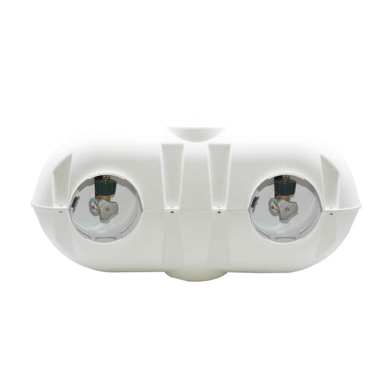 Flame King Dual 20LB Propane Tank Light Plastic Heavy Duty Cover (White)