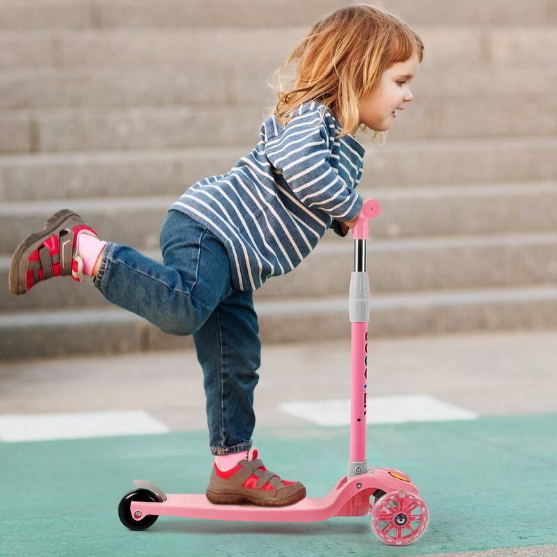2-in-1 Adjustable Kick Scooter for Kids 4-Level Handlebar & Removable Seat