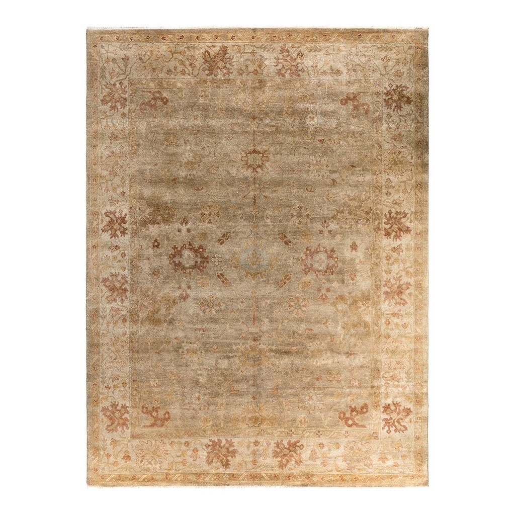 Oushak One-of-a-Kind Handmade Area Rug, Beige - 9' 3" x 12' 3"