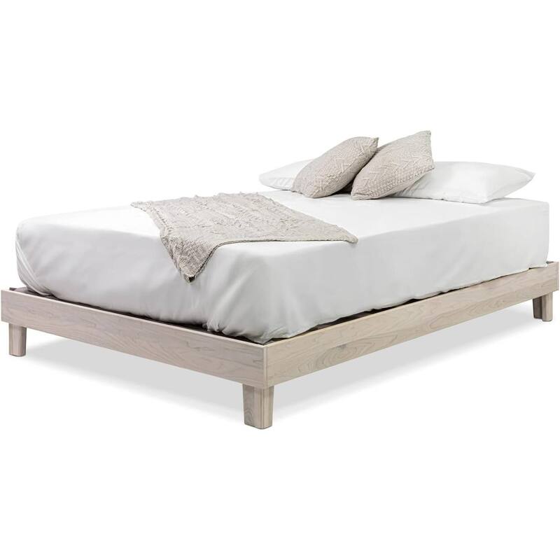 Handcrafted Solid Wood Platform Bed Frame with Slats Mennonite