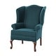 preview thumbnail 7 of 5, Estella Traditional Wingback Queen Anne Accent Chair in Velvet
