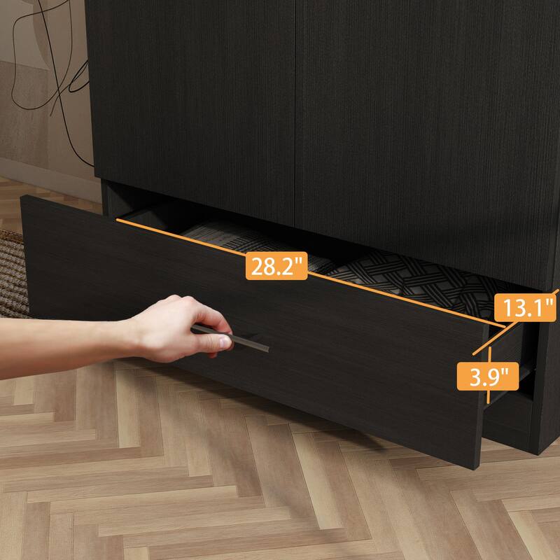 Kerrogee 31.5"W x 66.9"H Armoire 2 Door 1 Drawer With Rod