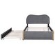 preview thumbnail 11 of 14, Nestfair Full Size Upholstered Platform Bed with Wood Supporting Feet and Twin Size Trundle