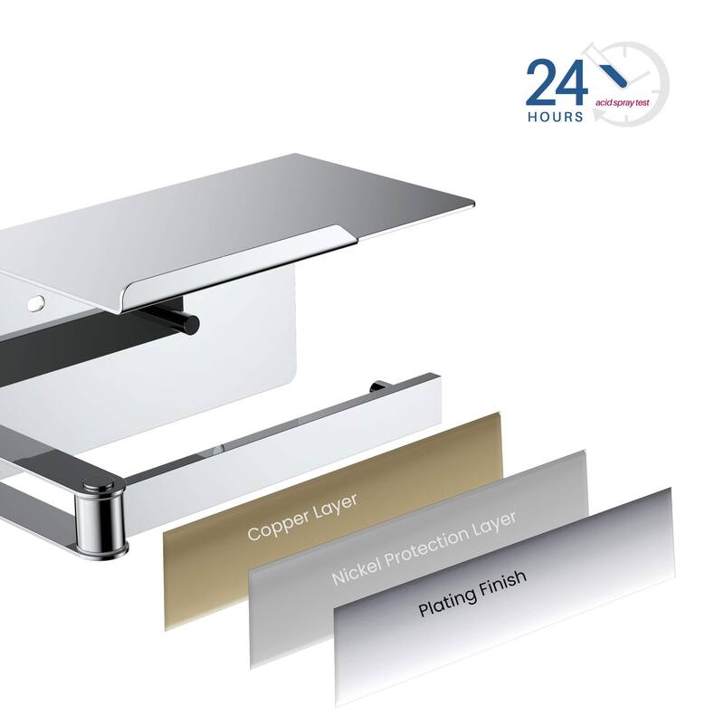 Bathroom Hardware Accessory Wall Mounted Toilet Paper Holder with Shelf