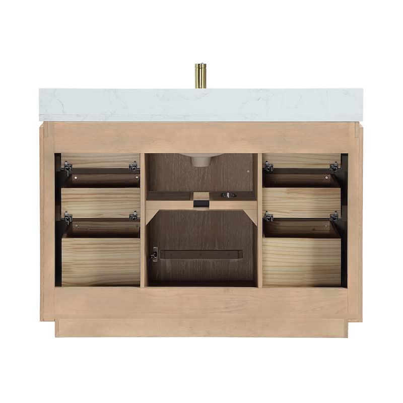 San Single Bath Vanity with Composite Stone Top without Mirror