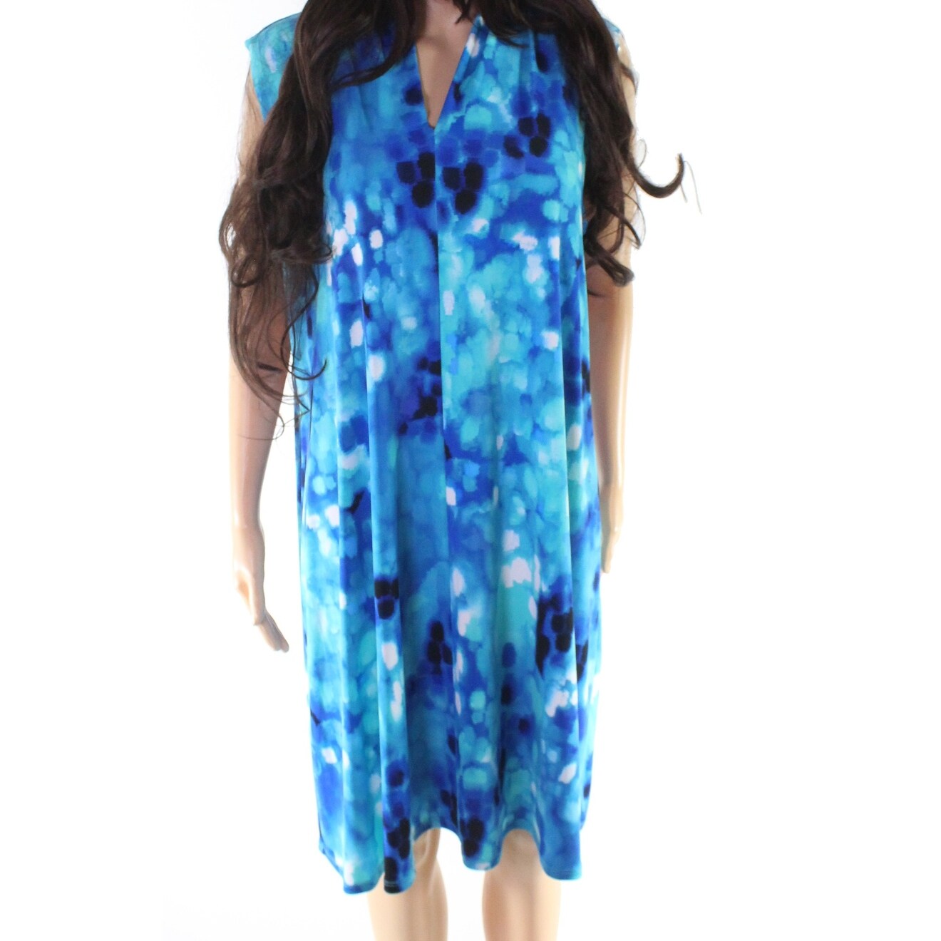 Shop Clara Sunwoo Blue Women S Size 3x Plus Abstract Print Shift
