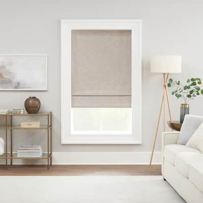 Eclipse Drew Textured Solid 100% Total Blackout Cordless Roman Shade