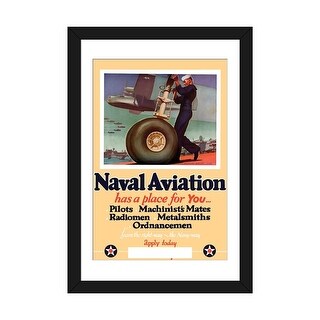 iCanvas "WWII Poster Of A US Navy Seaman Working On The Landing Gear Of ...
