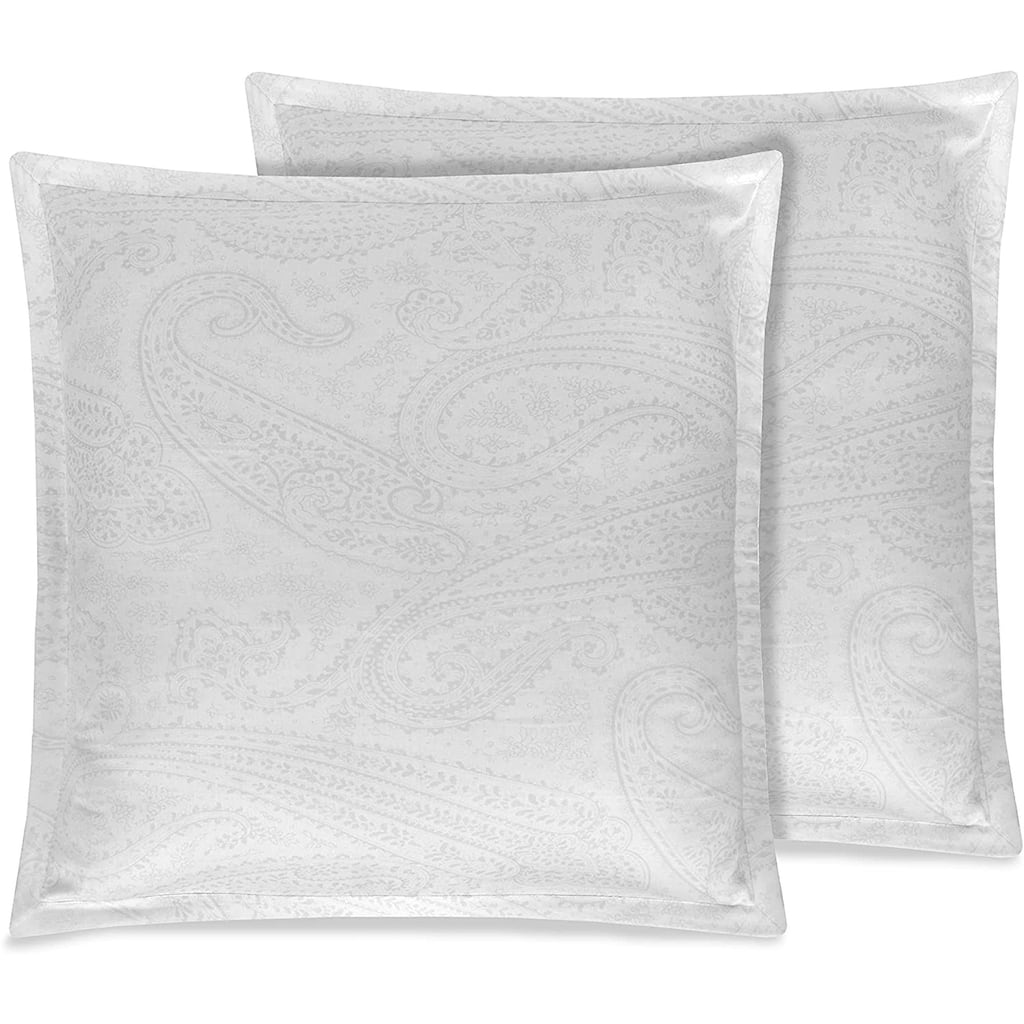 Delara GOTS Certified 100% Organic Cotton 2 Inch Flange Euro Sham Set of 2, 26"X26", Angela Beige