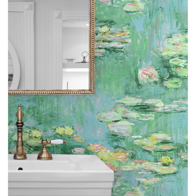 NextWall Lily Pond Peel and Stick Wallpaper