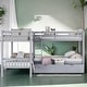 preview thumbnail 1 of 33, Contemporary Twin L-Shaped Bunk bed with Built-in Ladder and Drawers, 4 Beds in 1, Maximized Space, Versatility Galore Grey