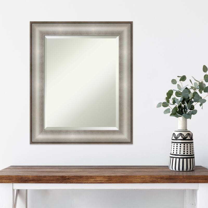 Beveled Wall Mirror - Imperial Pewter Black Frame