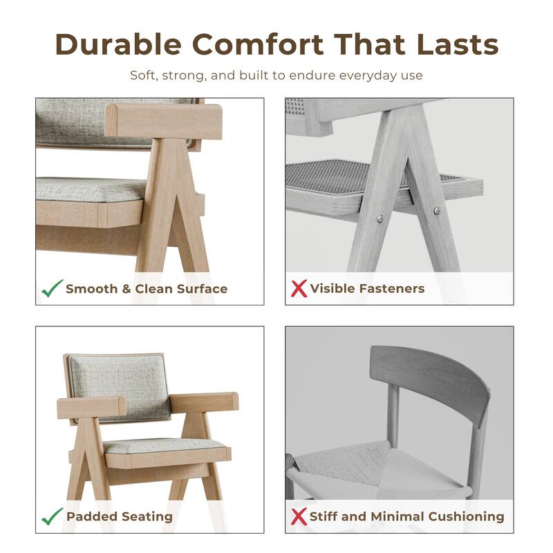 Furniture of America Rockinwel Modern 7-Piece Natural Oak Wood Dining Table Set