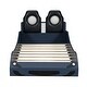 preview thumbnail 28 of 26, Wood Twin Size Race Car Bed Platform Bed with LED and Upholstered Backrest