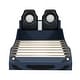 preview thumbnail 41 of 39, Wood Twin Size Race Car-Shaped Kids Platform Bed with LED and Upholstered Backrest, Bedroom Floor Bed Wood Frame for Kids Teens