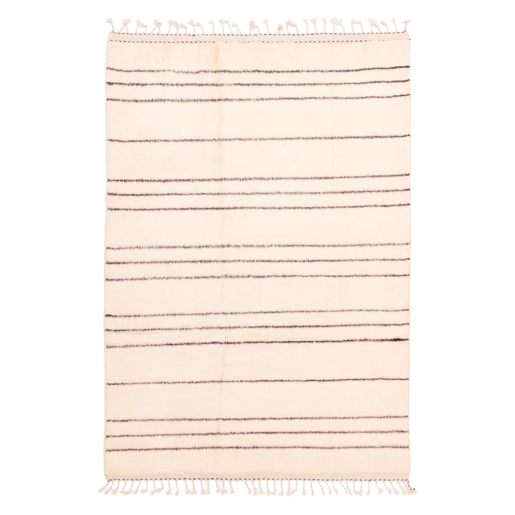 ECARPETGALLERY Hand-knotted Pak Finest Marrakesh Cream Wool Rug - 4'4 x 6'1