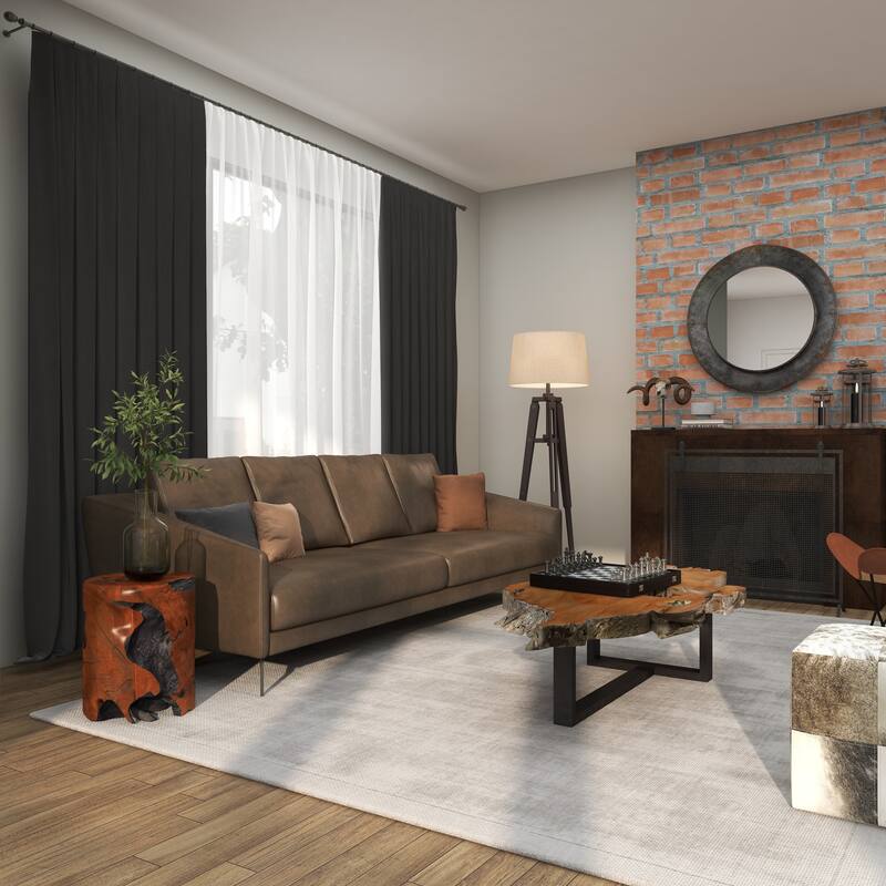 Brown Teak Wood Handmade Live Edge Stump Accent Table with Charred Detailing