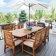 preview thumbnail 18 of 39, MAISON ARTS Outdoor 7/9-Piece Solid Acacia Wood Dining Set, Expandable Dining Table and 6/8 Wood Dining Chairs