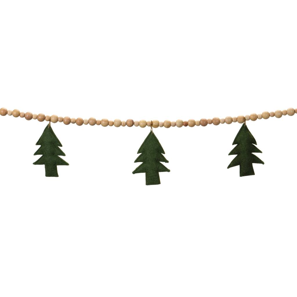 Tree and Beaded Christmas Garlands - 72" - Set of 2