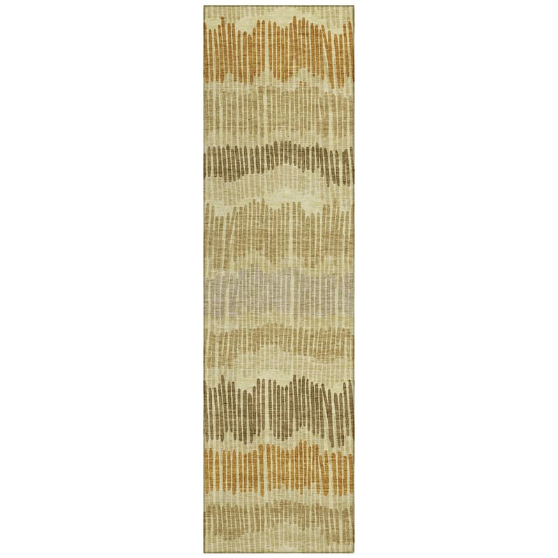 Machine Washable Indoor/ Outdoor Chantille Abstract Stripe Rug