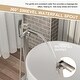 preview thumbnail 9 of 16, Freestanding Bathtub Faucet Waterfall Tub Filler Brushed Nickel Floor Mount Brass Bathroom Faucets with Hand Shower