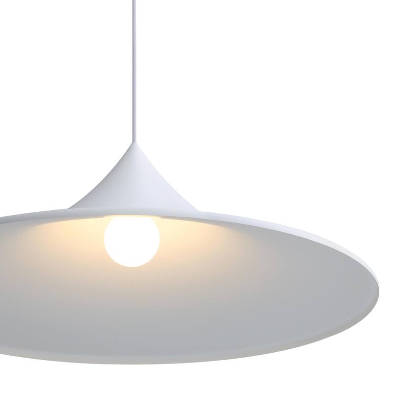 Golden Lighting Vistara 1-light 28in Pendant in Sand White