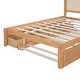 preview thumbnail 38 of 58, Versatile Pull-Out Bed,Full Size Elegant Bed Frame with Rattan Headboard and Sockets