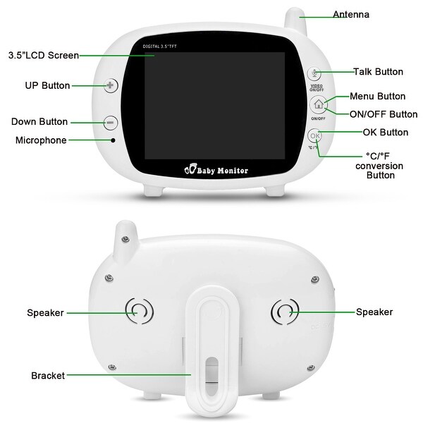 wireless digital video baby monitor 3.5 inch tft