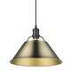 preview thumbnail 2 of 0, Yep by Golden Lighting Orwell 1-light 14in Pendant in Matte Black and Aged Brass shade