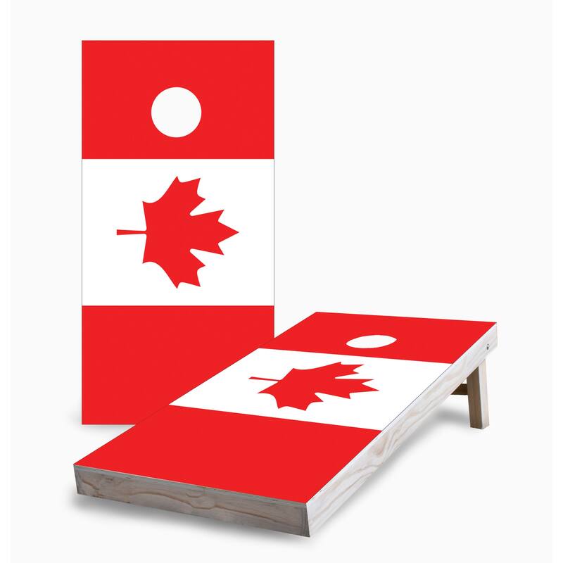 Canadian Flag Corn Hole Board Set with Carry Case - 16 Years and Up