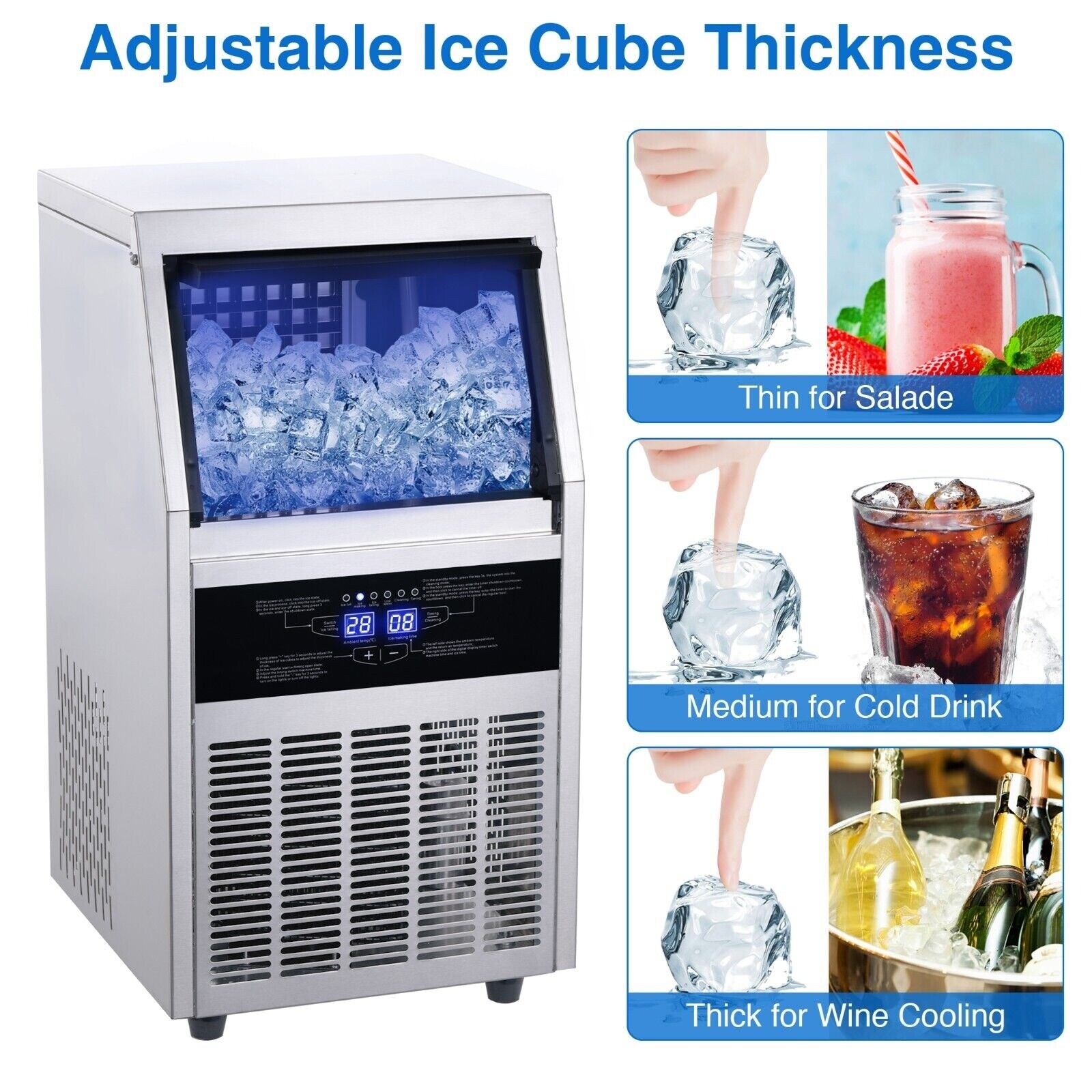 thumbnail image 2 of Zomagas CIM-320F Built-In Commercial Ice Maker – Stainless Steel, 175W, 110-120V 2 of 5