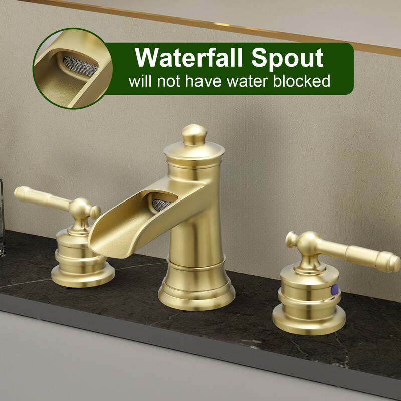 Topcraft Two Handle Waterfall Bathroom Faucet with Pop-Up Drainer