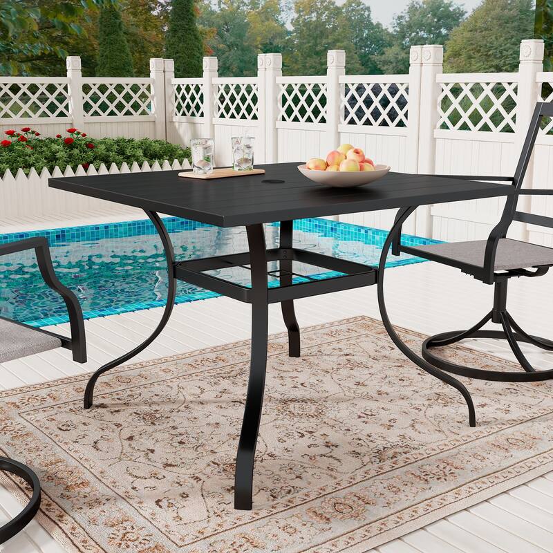 37" Patio Steel Square Dining Table