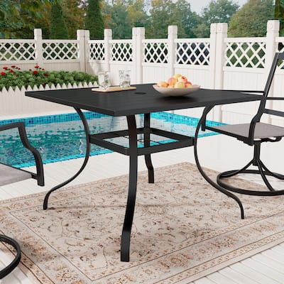 37" Patio Steel Square Dining Table