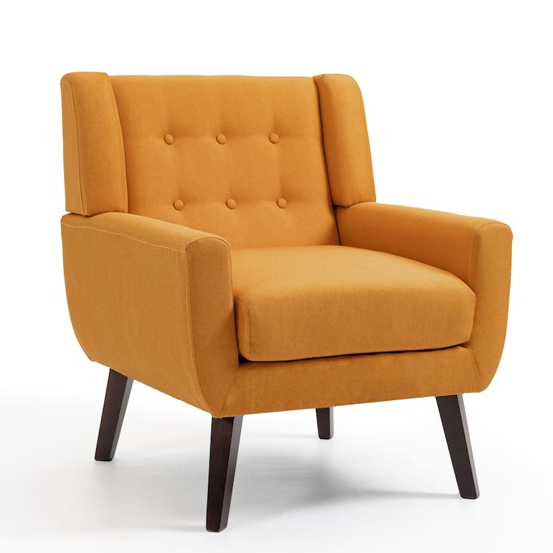 Modern Accent Chair Cotton Linen Upholstered Chair for Living Room