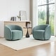 preview thumbnail 62 of 107, SEYNAR Modern Glam Velvet Upholstered 360 Degree Swivel Accent Armchair Set of 2 Blue