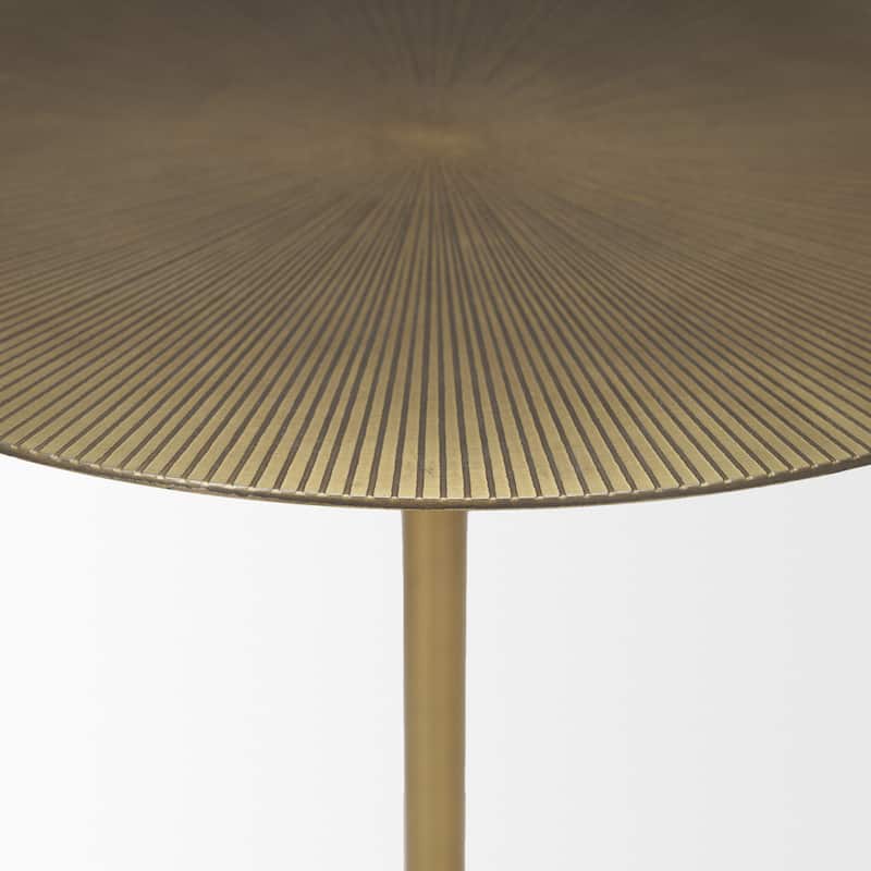 Rini Gold Metal and White Marble Accent Table - 15.0L x 15.0W x 24.5H