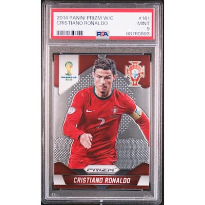 Cristiano Ronaldo 2014 Panini Prizm World Cup Card #161 PSA 9 - 8'6" x 11'6"