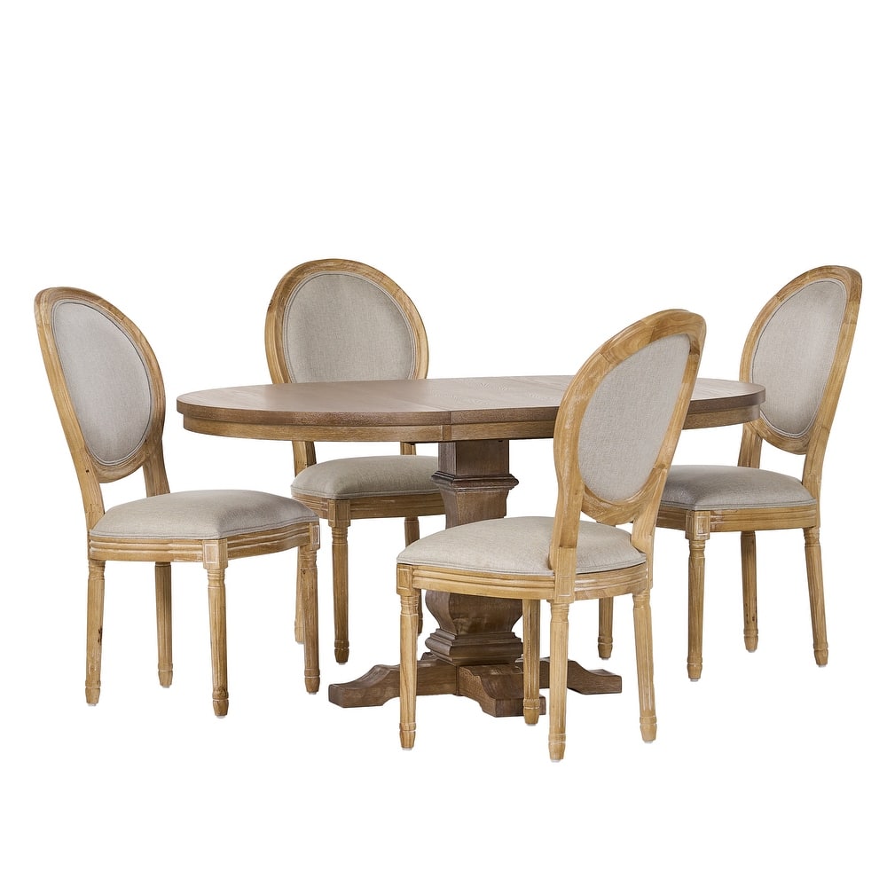 Christopher Knight Home-Dored 5 Piece Dining Set with Extended Dining Table